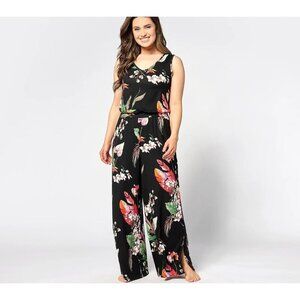 Bumblebella by Jill Martin Regular Dreamy Jersey Jumpsuit Black Tropical XL